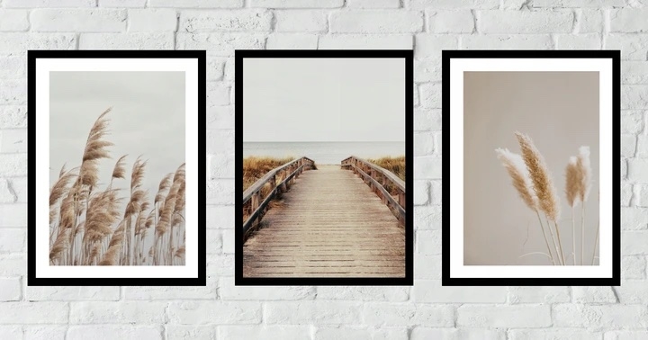 Poster - Trockenes Gras und Schilf / 3er-Set