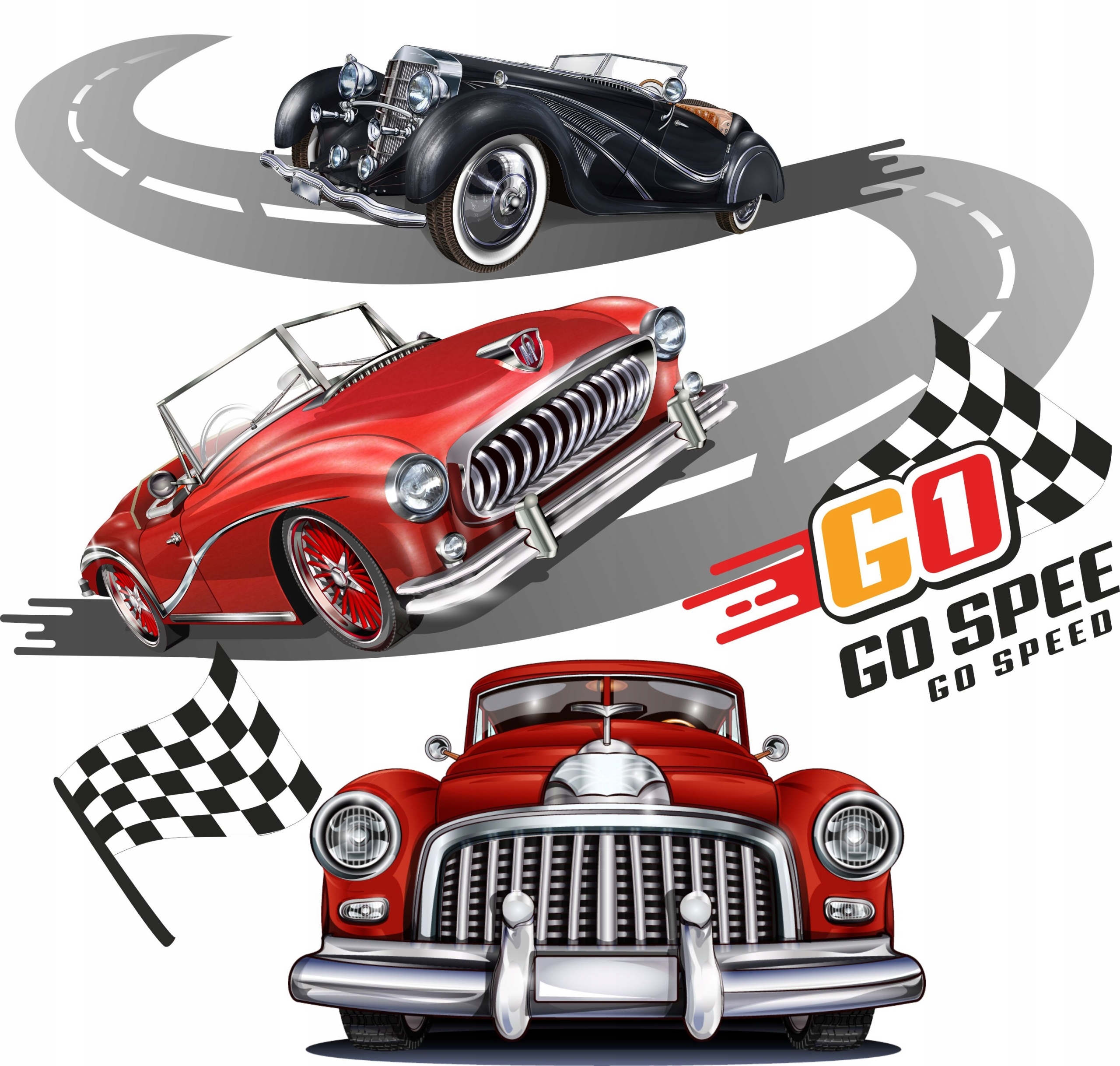 Wandtattoo - Retro-Autos