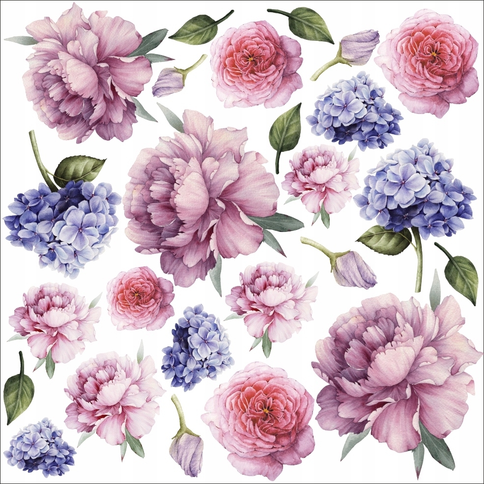 Wandtattoo - Pfingstrosen / Violett