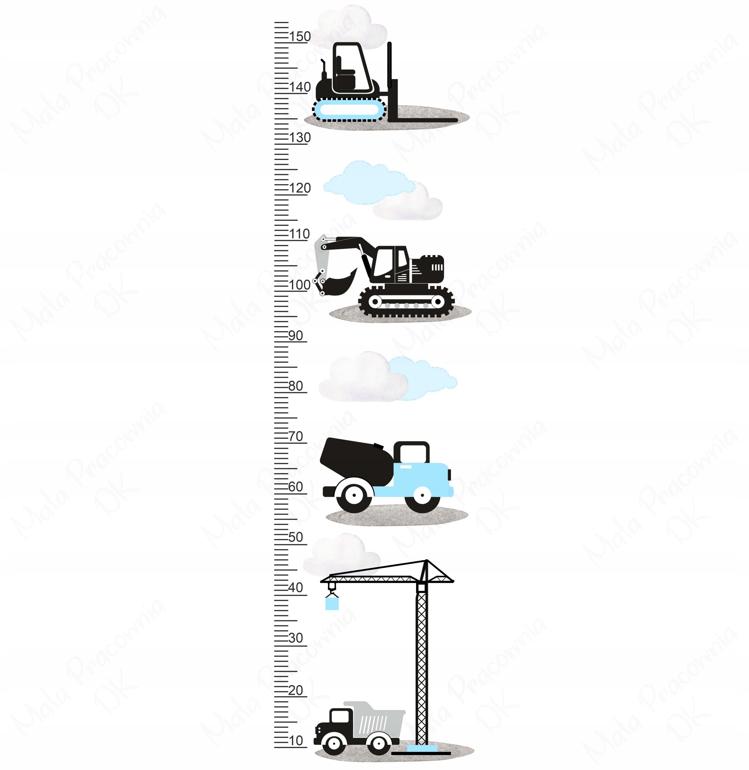 Wandtattoo - Baustelle 2 / Höhenmaß