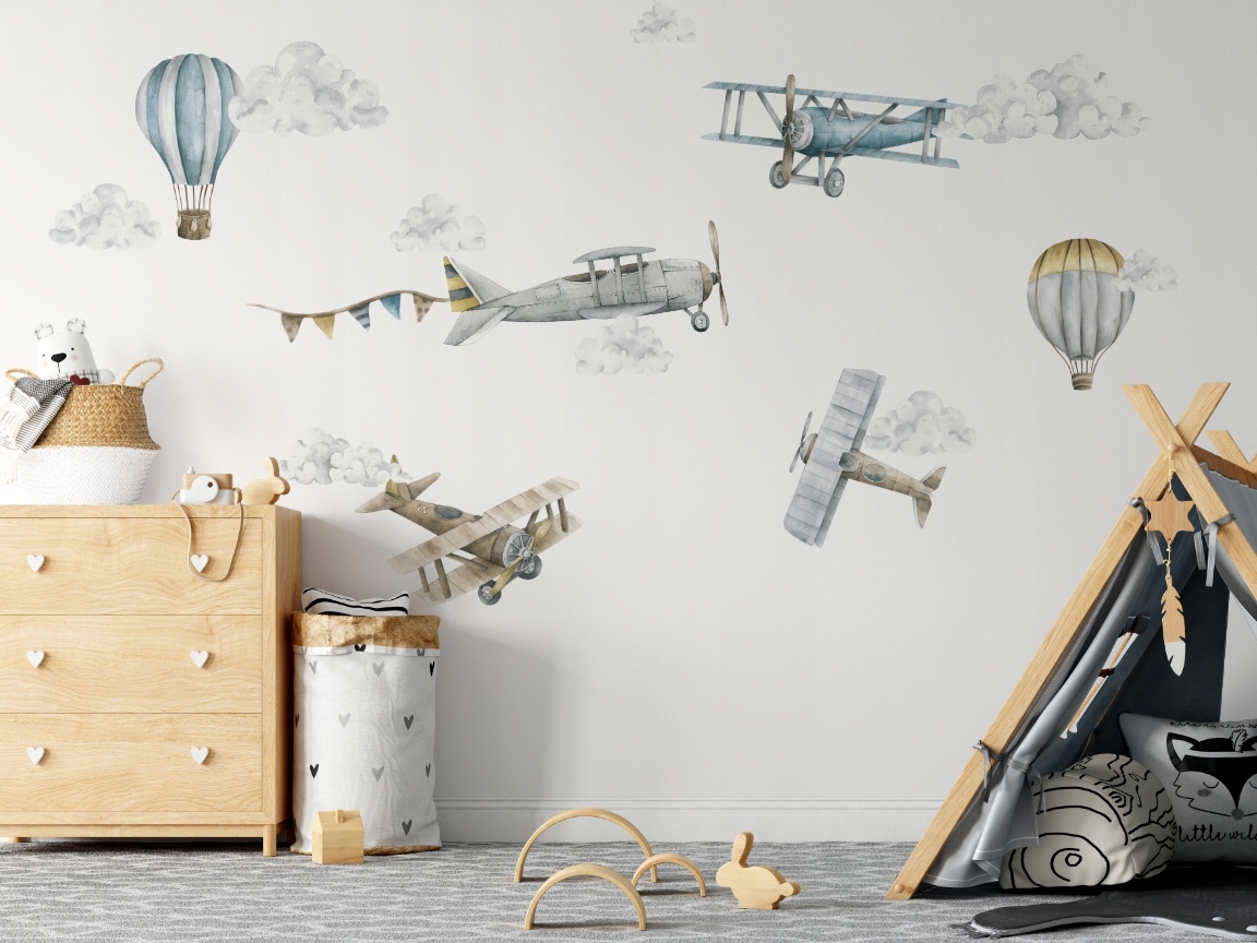 Wandtattoo - Flugzeuge und Ballons