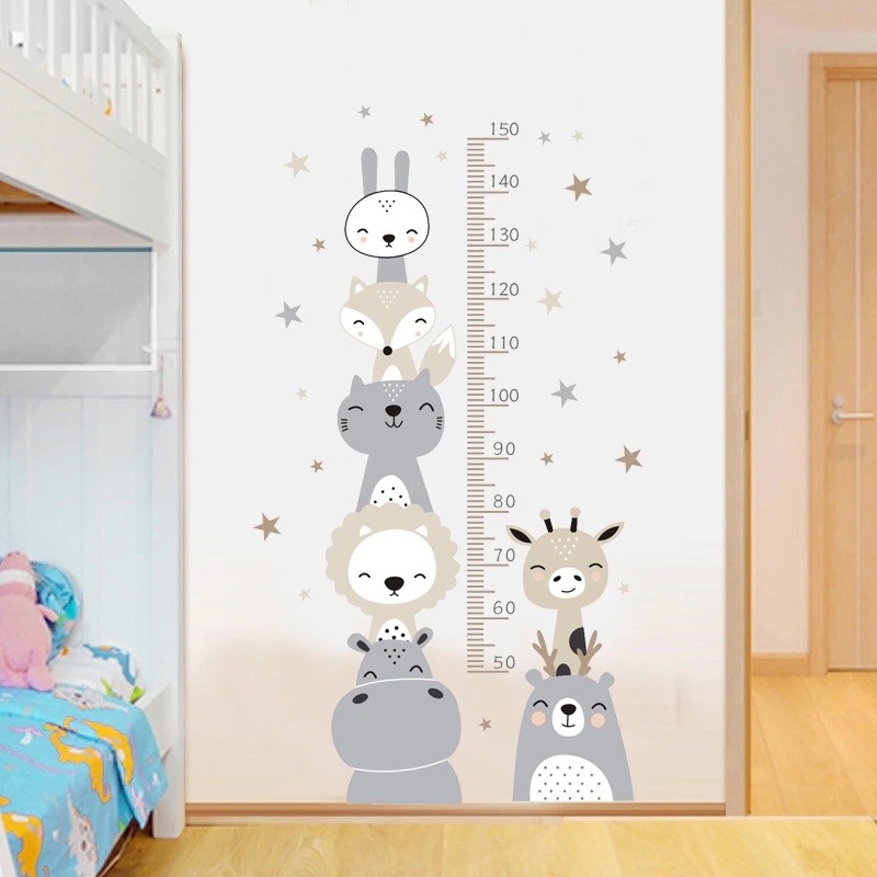 Wandtattoo - Tiere und Sterne / Höhenmaß