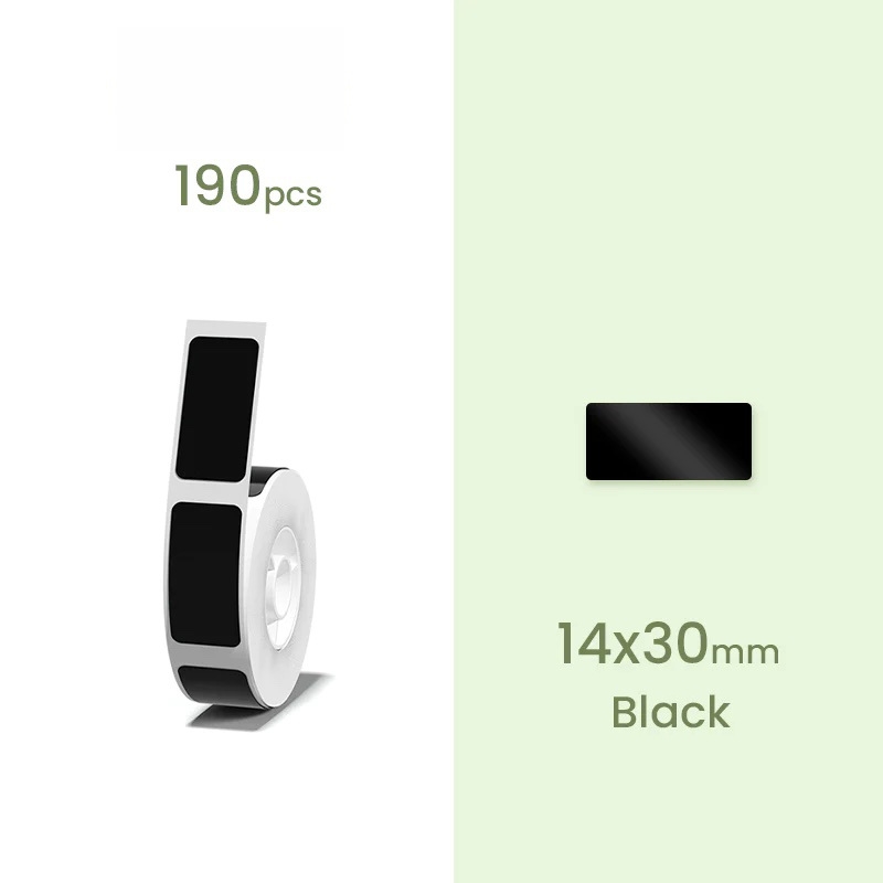 NIIMBOT Etikettenaufkleber B18 Serie 14 x 30 mm / 190 Stück / Schwarz