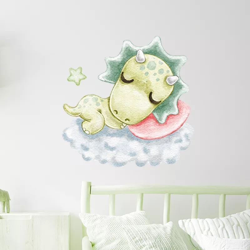 Wandtattoo - Baby-Dinosaurier, der auf der Wolke schläft / 02