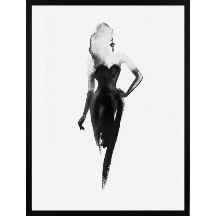 Poster - Schwarzweißes kleines Schwarzes / Flach verpackt