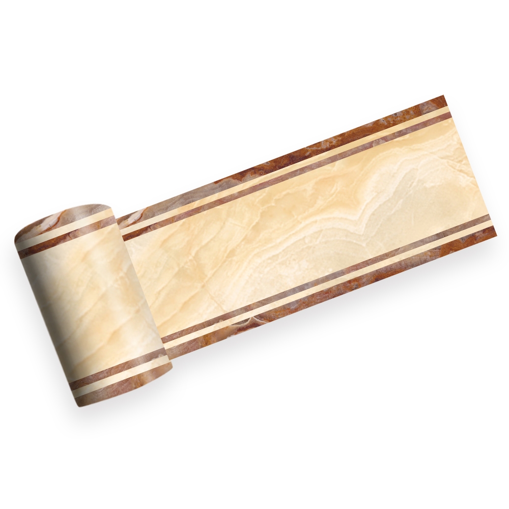 Wandtattoo - Weiße gelbe Marmorgrenze