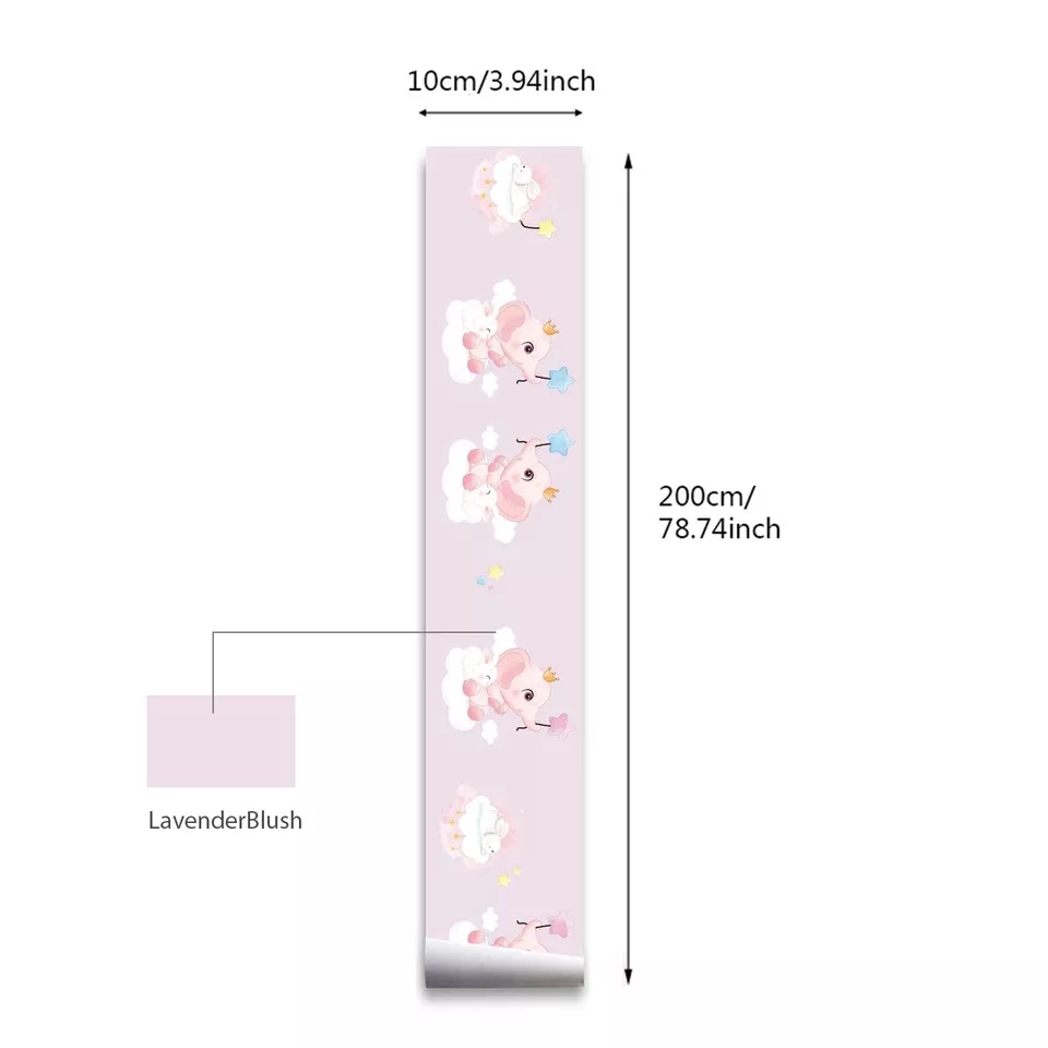 Wandtattoo - Elefant mit Blume / Bordürenaufkleber / LavendelBlush