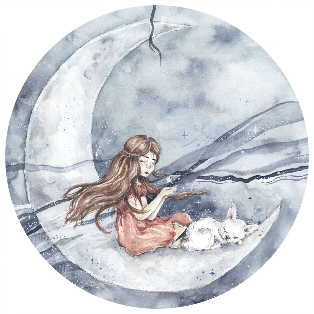 Wandtattoo - Mädchen in einem Kreis