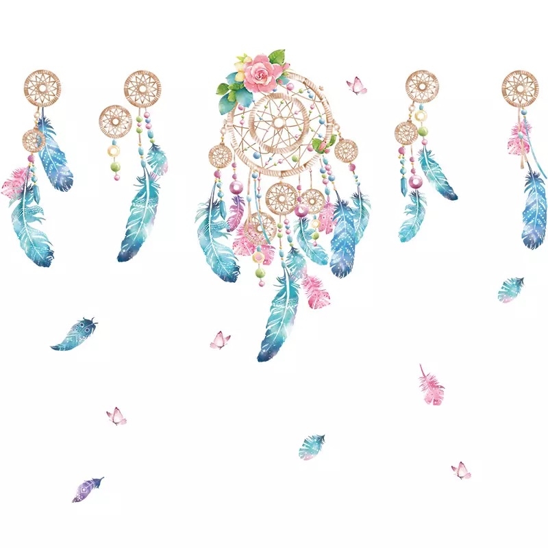 Wandtattoo - Bunte Federn