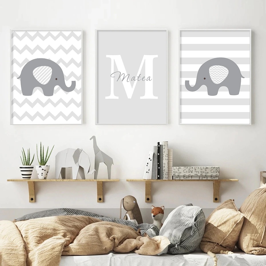 Poster - Elefant / Personalisiert / 3er-Set