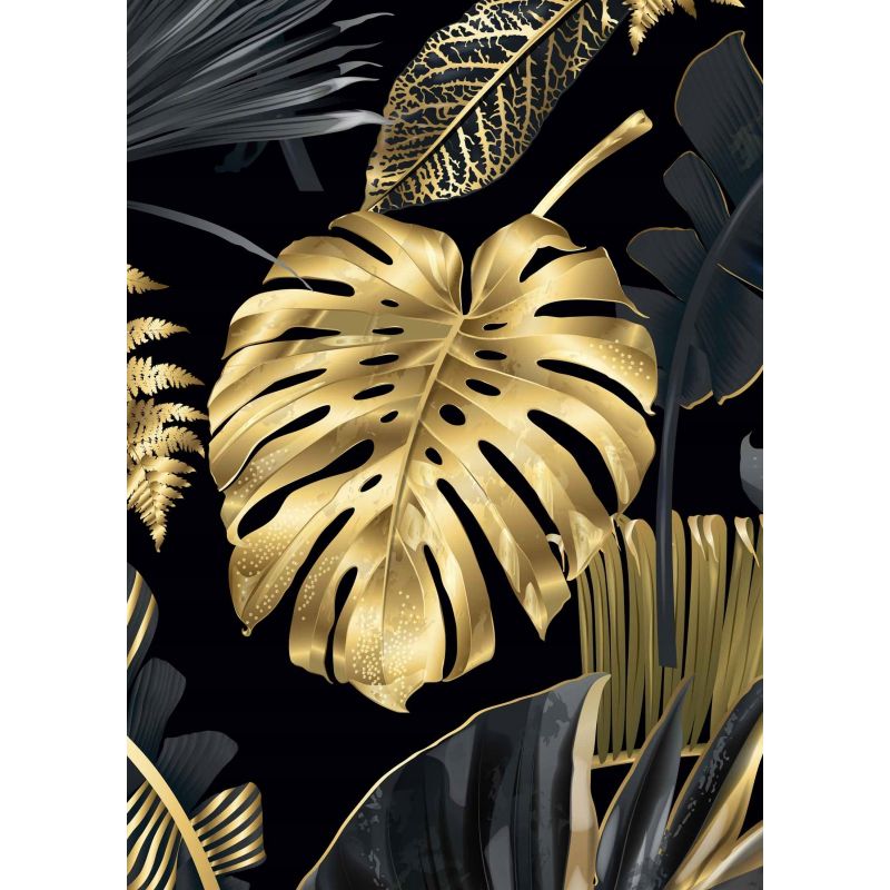 Poster - Monstera-Blatt / Gold