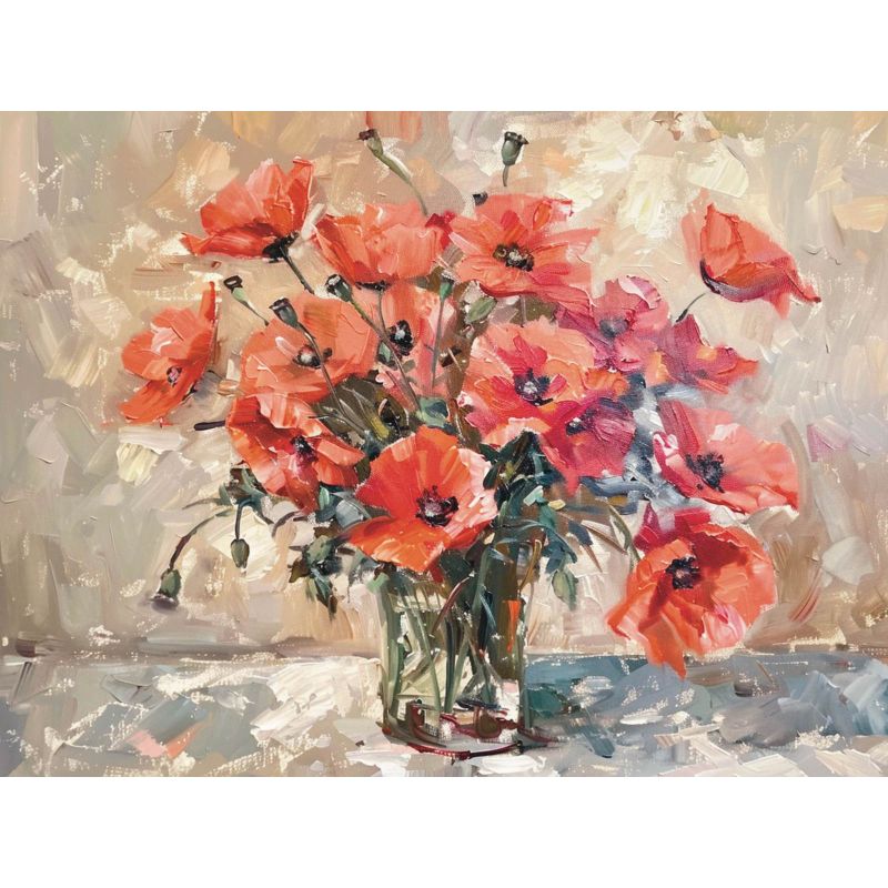 Gemalde Mohnblumen In Vase