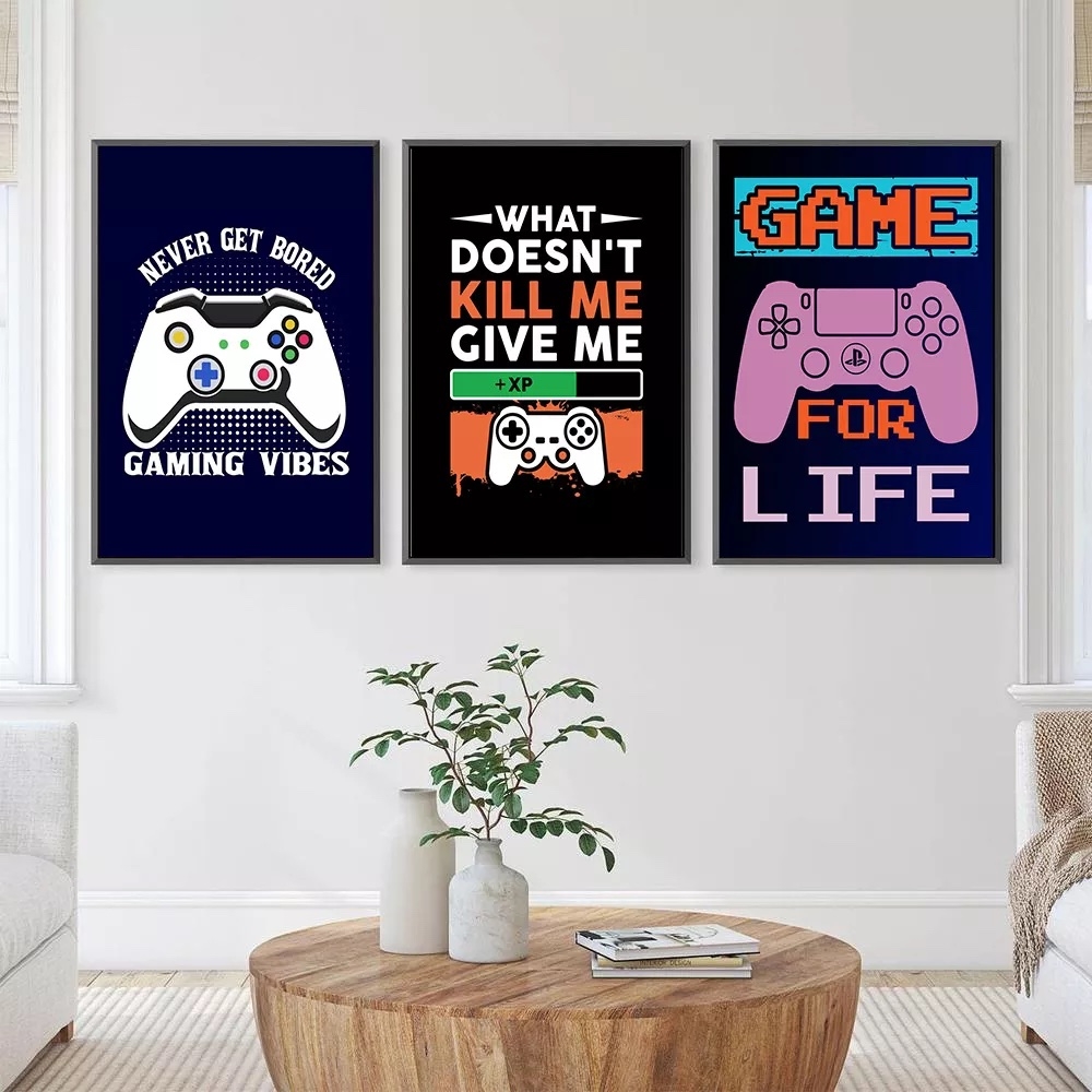Poster - NEVER GET BORED GAMING VIBES / 3er-Set