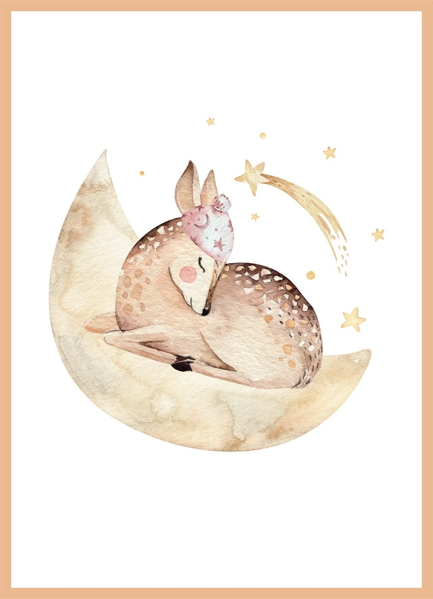 Poster - Schlafender Hirsch