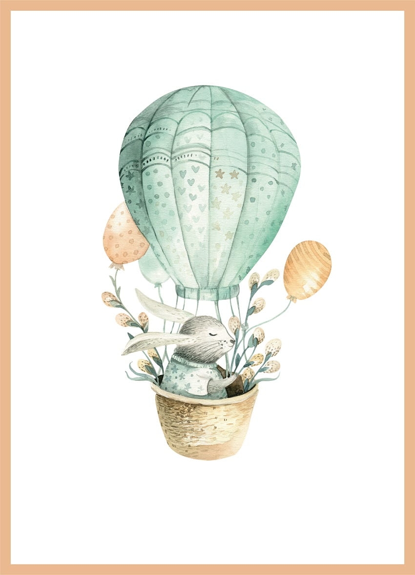 Poster - Häschen im Ballon