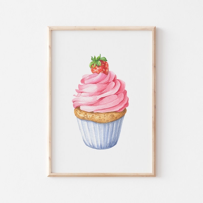 Poster - Erdbeer-Cupcake