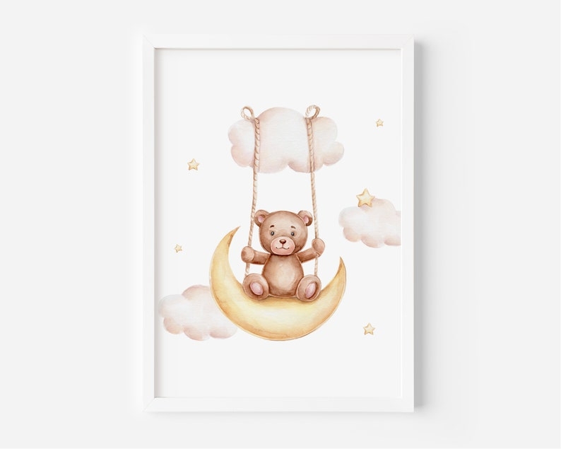 Poster - Teddybär im Mond