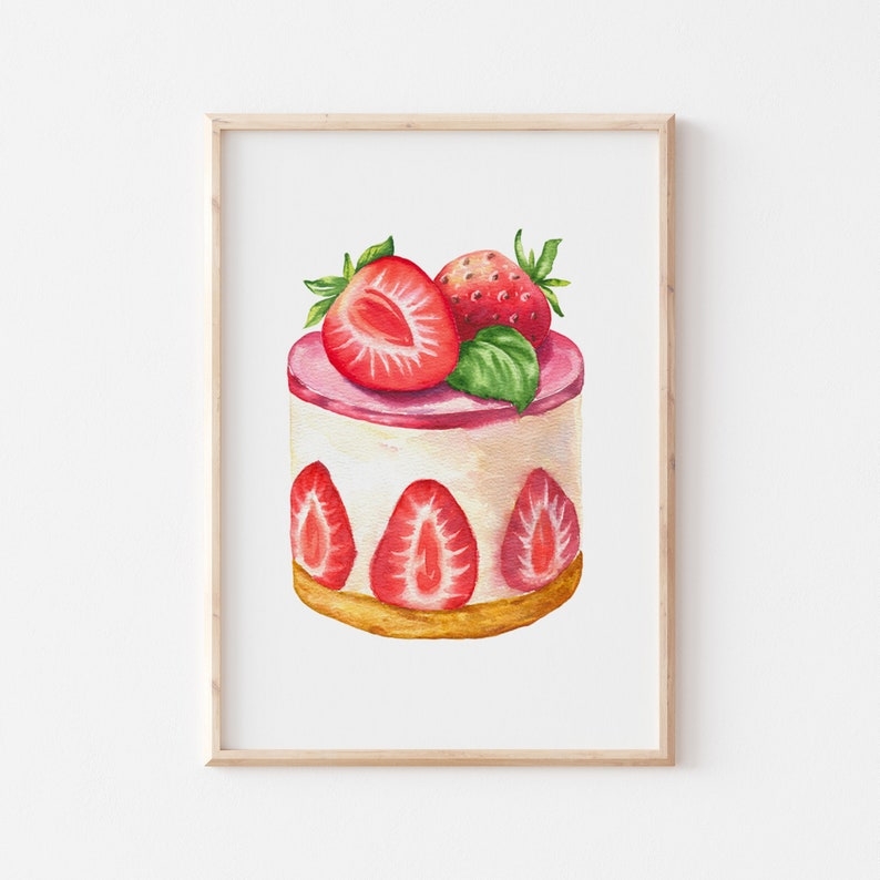 Poster - Erdbeerkuchen