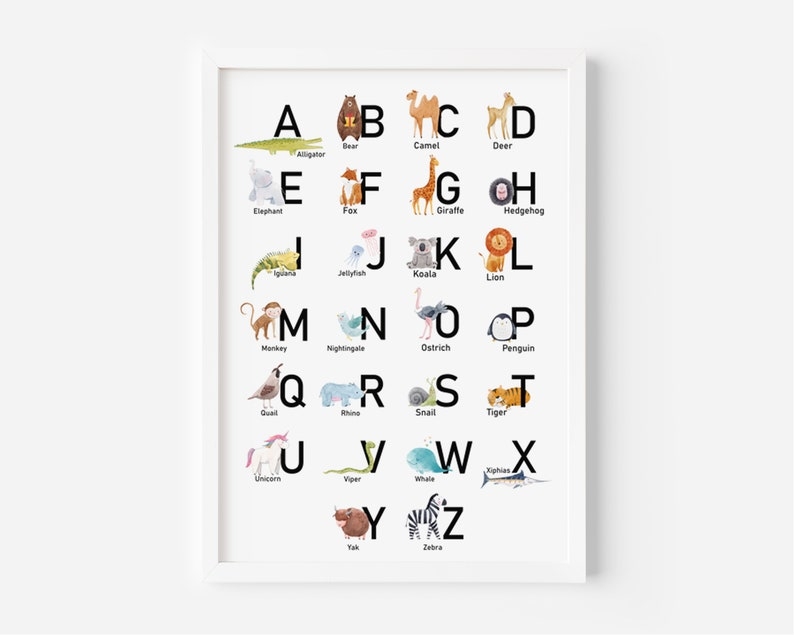 Poster - Tierbild mit Alphabet