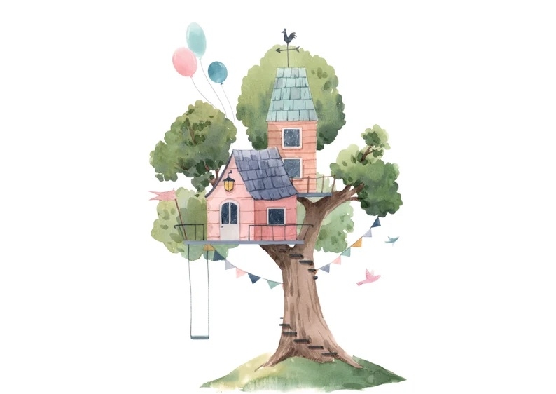 Wandtattoo - Baumhaus