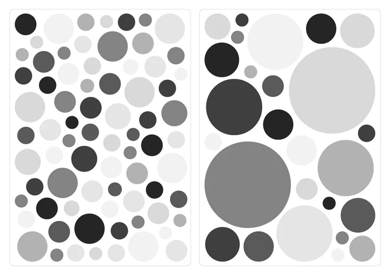 Wandtattoo - Punkte / Grau / 100 Stück / 04