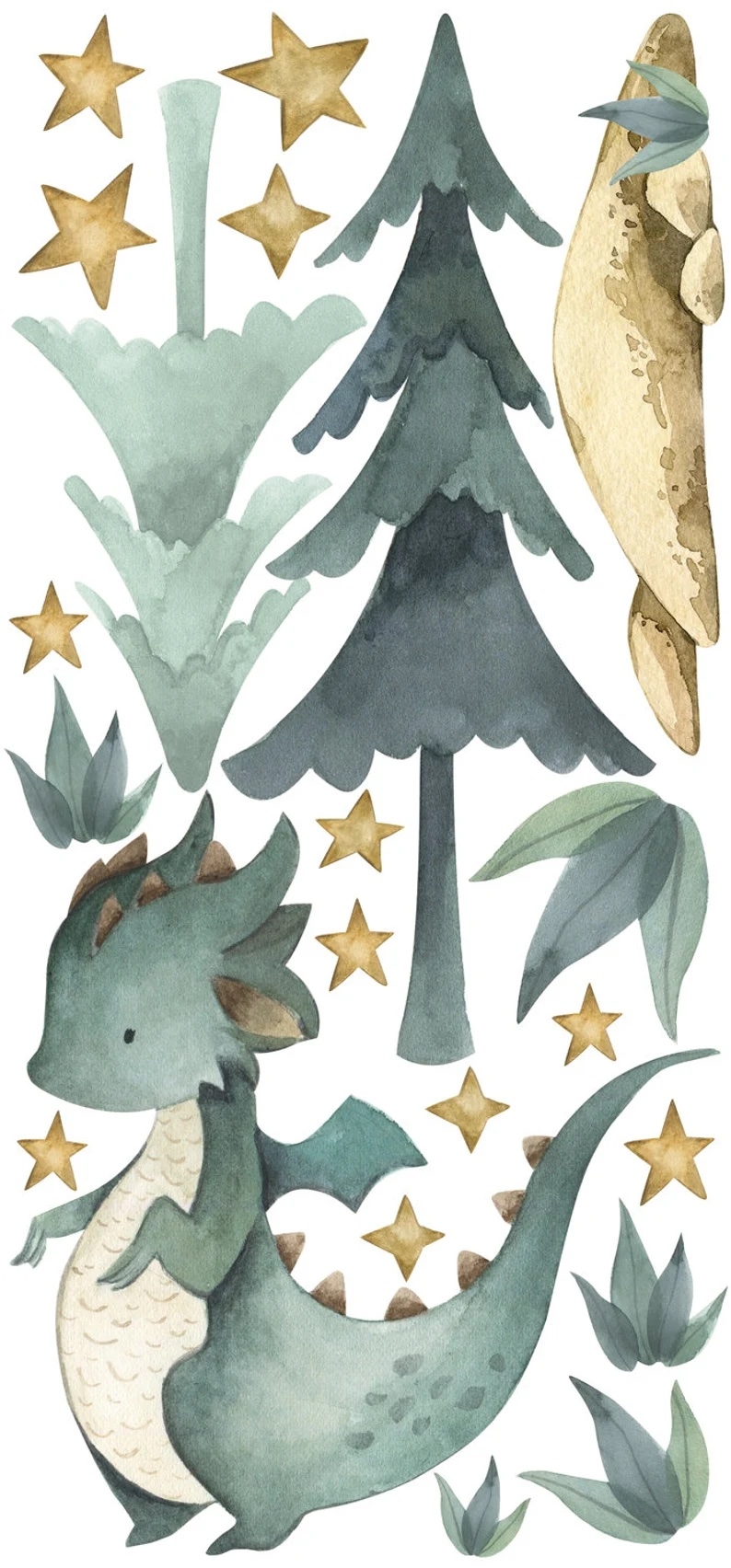 Wandtattoo - Baby-Drache / Minze