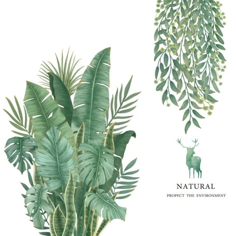 Wandtattoo - Grüne Blätter