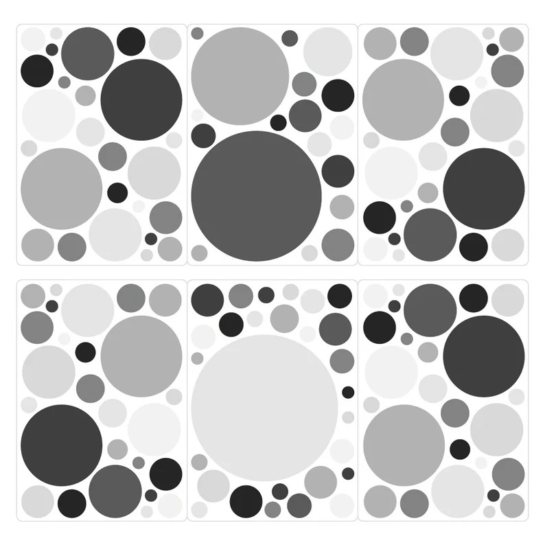 Wandtattoo - Punkte / Grau / 100 Stück / 03