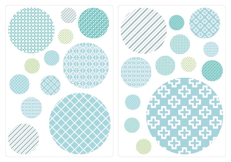 Wandtattoo - Punkte / Blaues Muster / 02