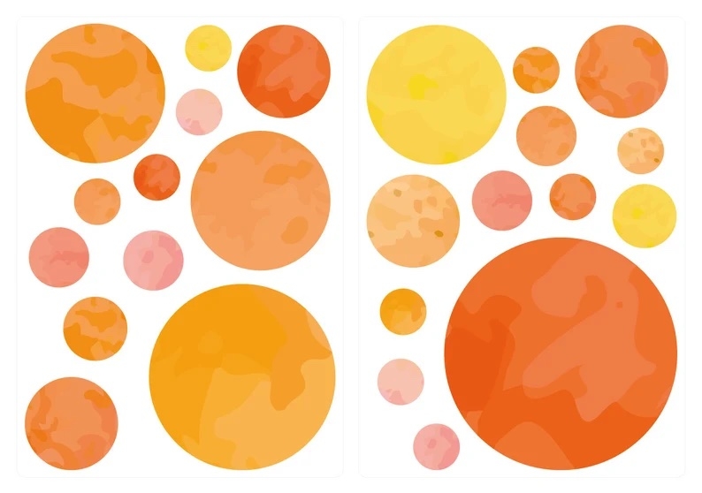 Wandtattoo - Punkte / Orange 02