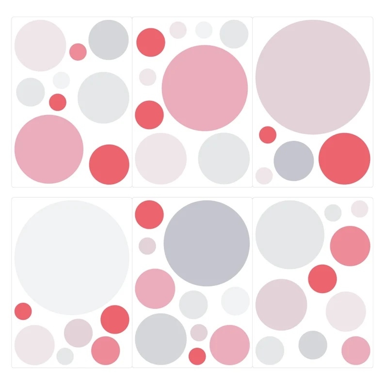 Wandtattoo - Punkte / Pastell rosa / 02