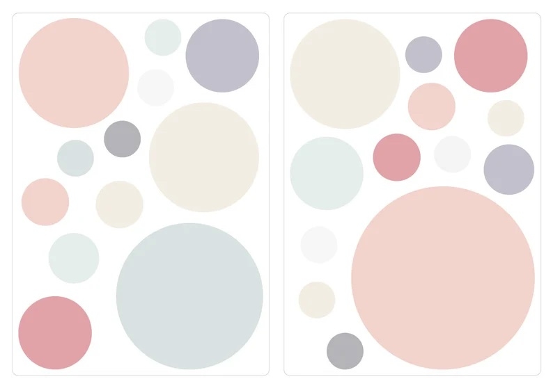 Wandtattoo - Punkte / Pastelltöne