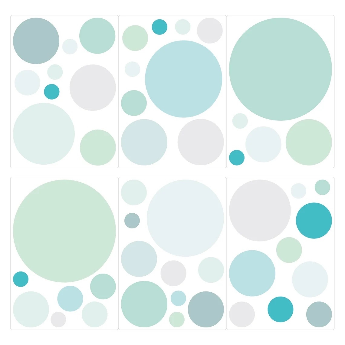 Wandtattoo - Punkte / Pastellgrün und Grau / 02