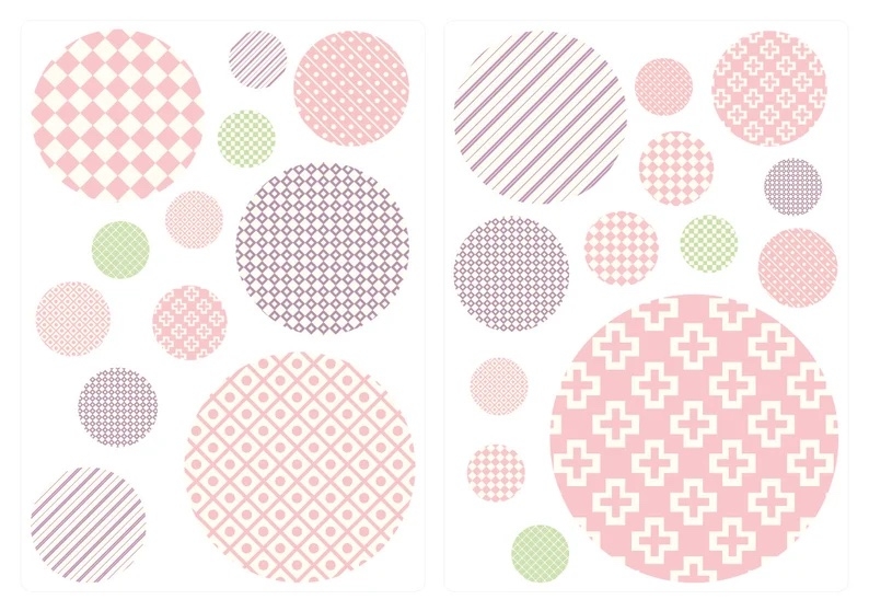 Wandtattoo - Punkte / Rosa Muster