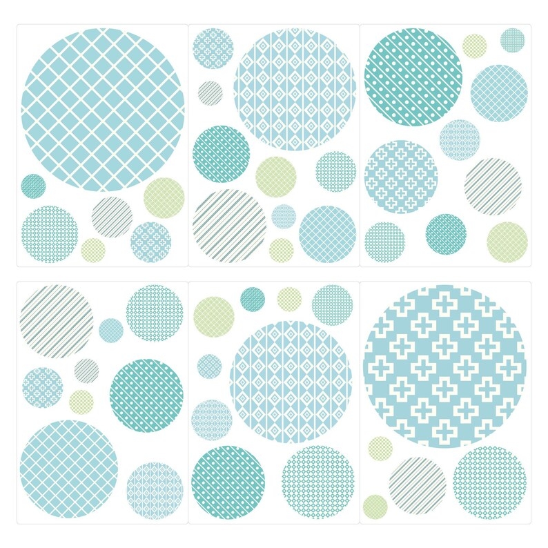 Wandtattoo - Punkte / Blaues Muster