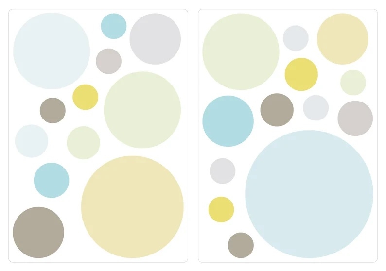 Wandtattoo - Punkte / Pastellgelb und Grau / 02