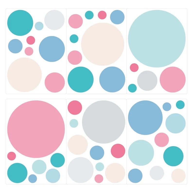 Wandtattoo - Punkte / Pastel Farben