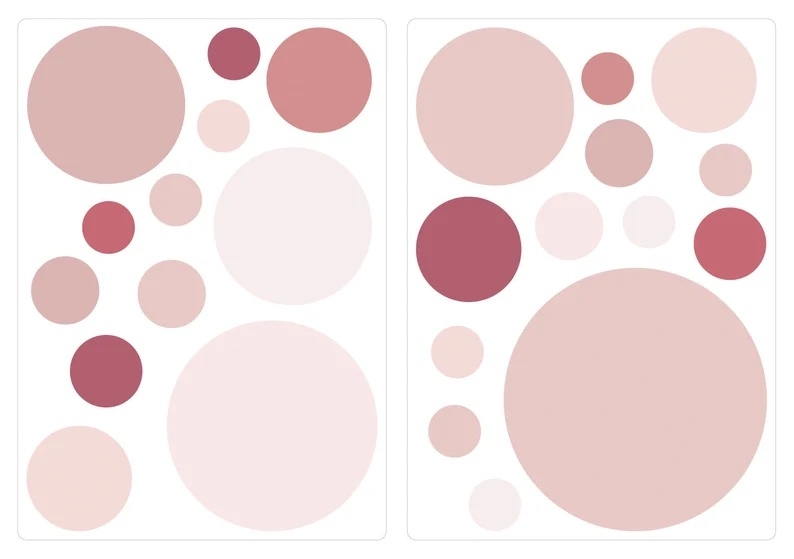 Wandtattoo - Punkte / Altes Rosa / 02