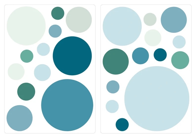 Wandtattoo - Punkte / Benzin und Grün / 02