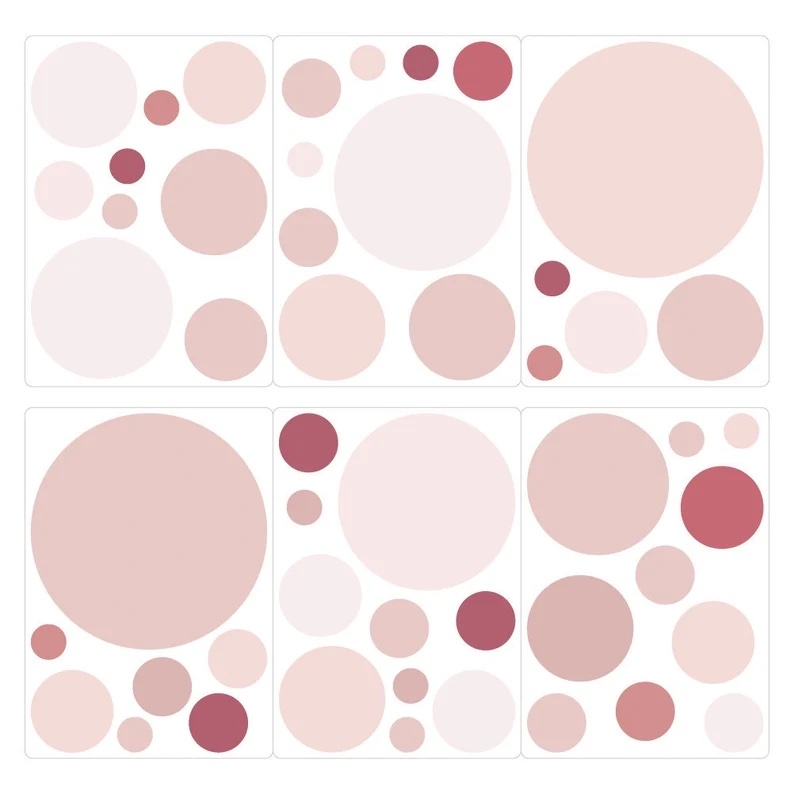 Wandtattoo - Punkte / Altes Rosa