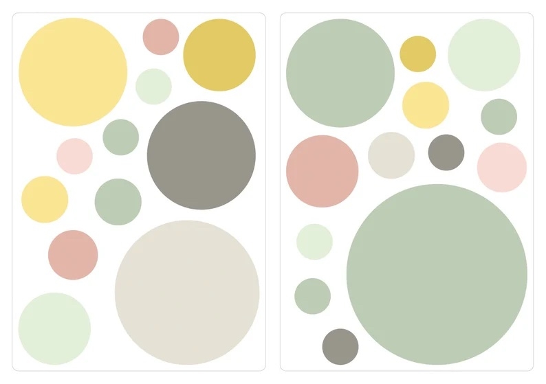 Wandtattoo - Punkte / Rose Minze Grau