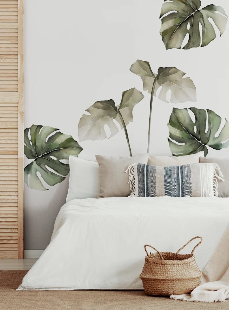 Wandtattoo - Tropische Dschungel-Monstera-Blätter