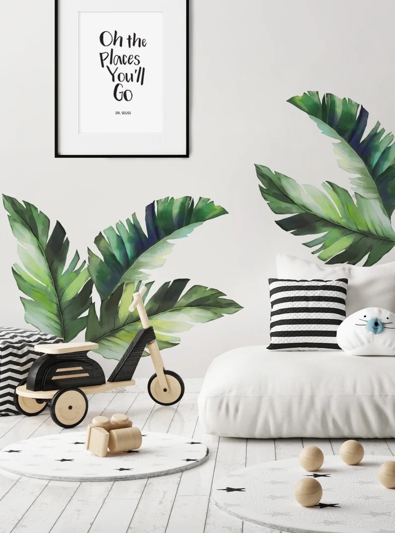 Wandtattoo - Tropische Dschungel-Bananenblätter