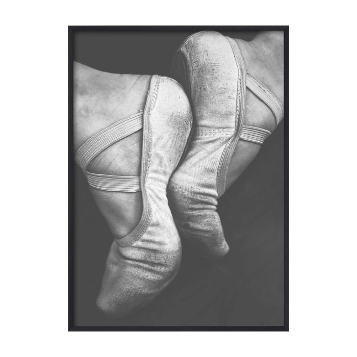 Poster - B&W verblasste Ballettschuhe / Flach verpackt