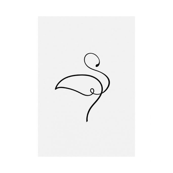 Poster - Leichter Zeichnungsschwan / Flach verpackt