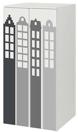 WANDTATTOO - GRAUE HÄUSER