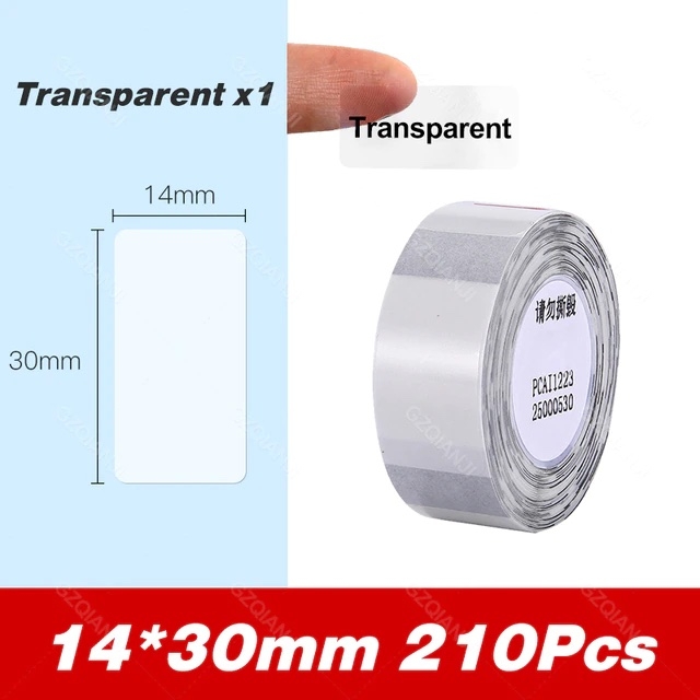 Niimbot Label für D101/110 / 14 x 30 mm, 210 Stück / Transparent