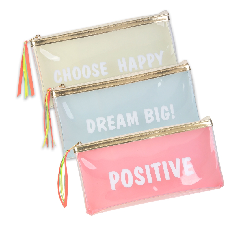 PVC-Bleistiftbeutel / gefrostet / Beige