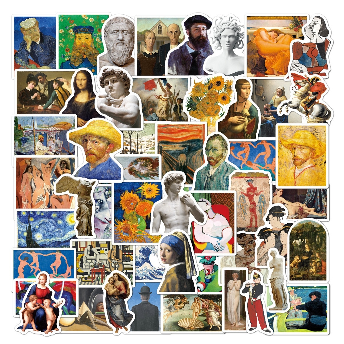 Aufkleber - Klassische Kunst / 52 Stück