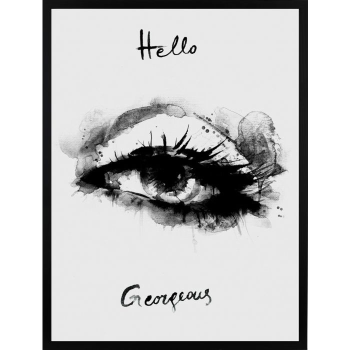 Poster - Schwarzweiß Hallo Herrlich / Flach verpackt